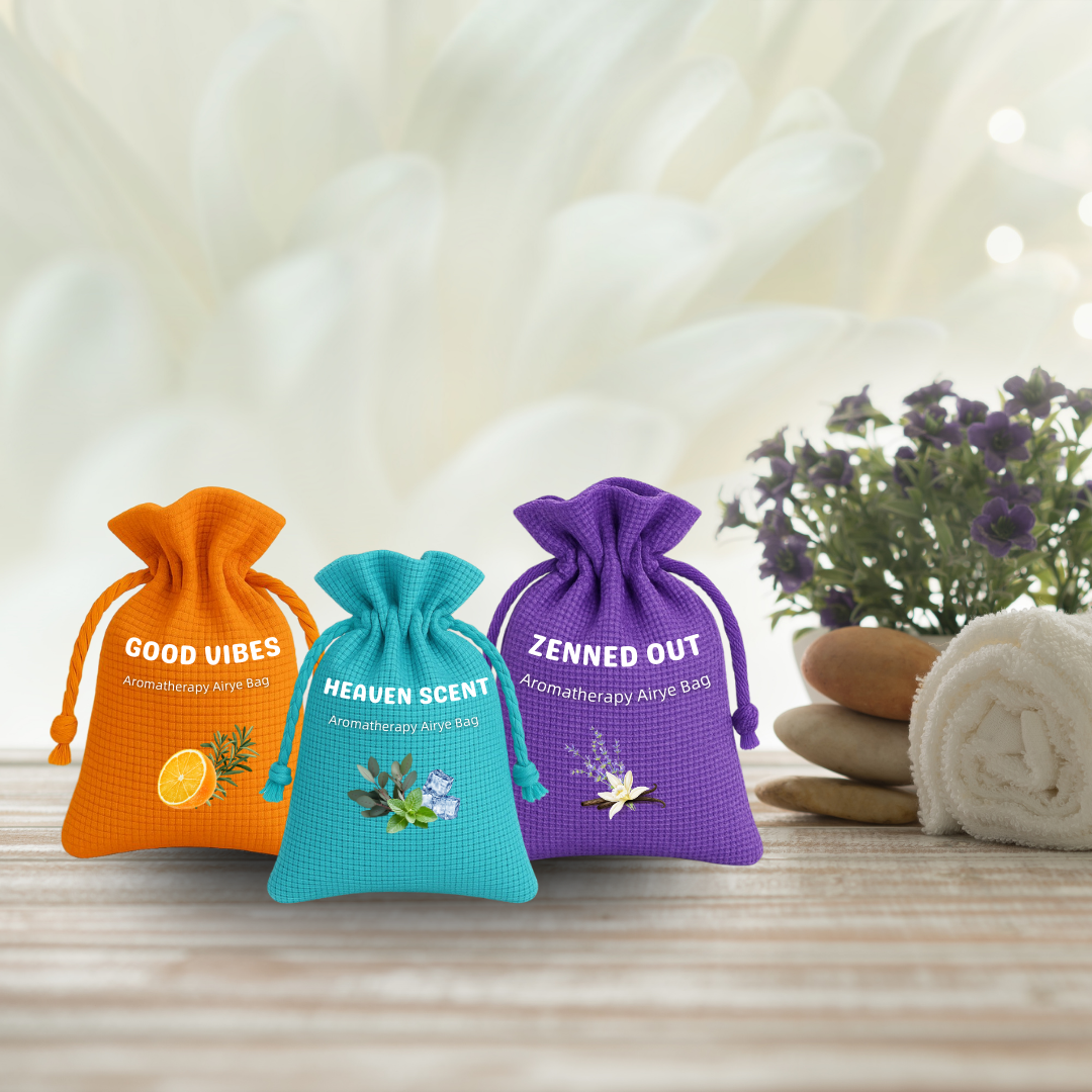 Aromatherapy Airye Bags – Zenned Out, Heaven Scent & Good Vibes | Natural Wellness”